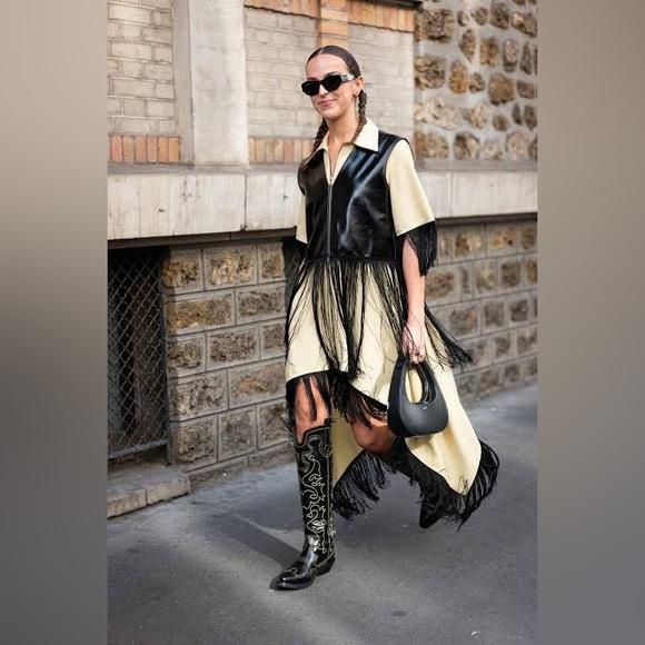 Dan Post Black Leather Western Cowboy Boots — W10 / M9D — Made in USA - Picture 14 of 14